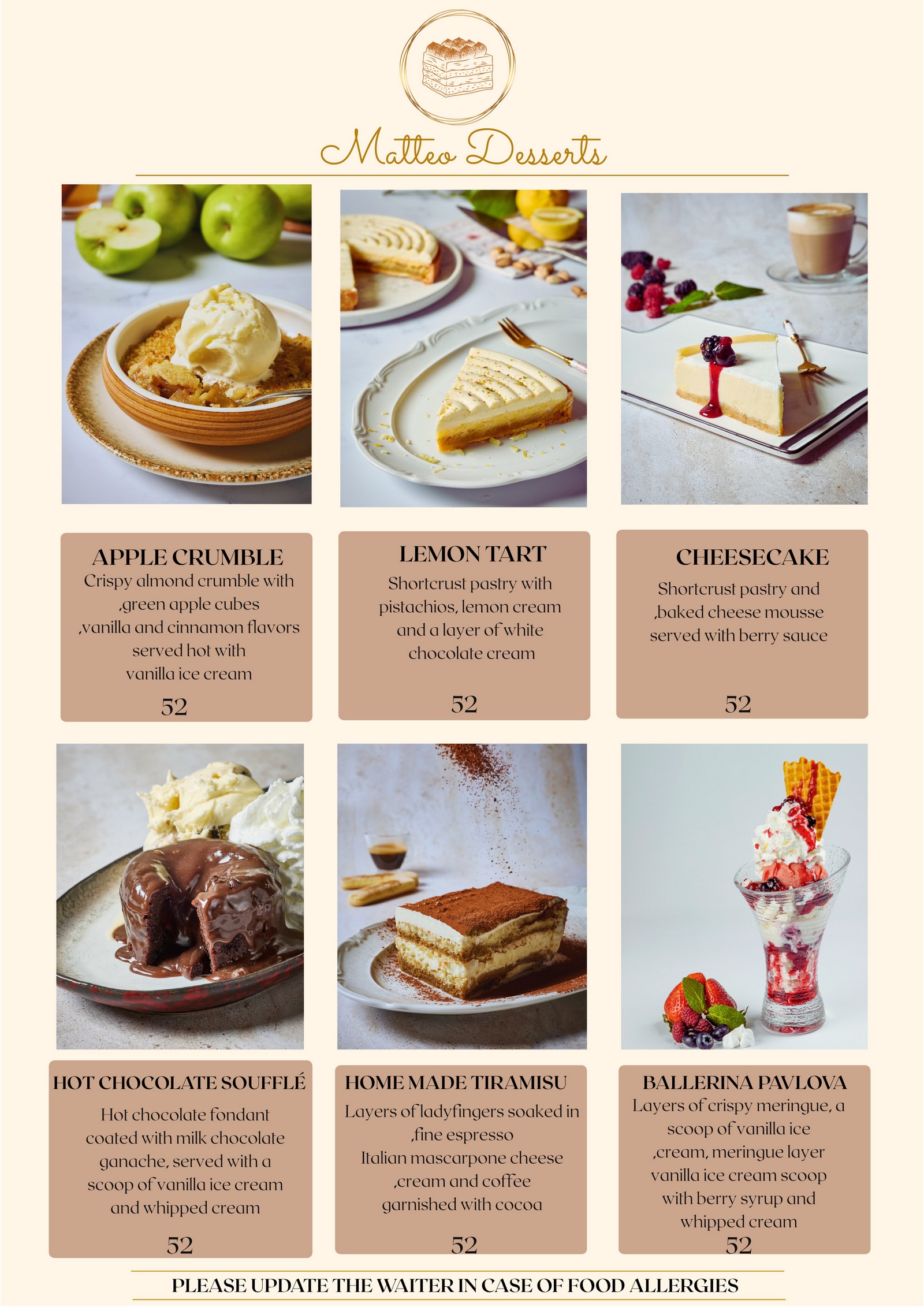 desserts menu 1